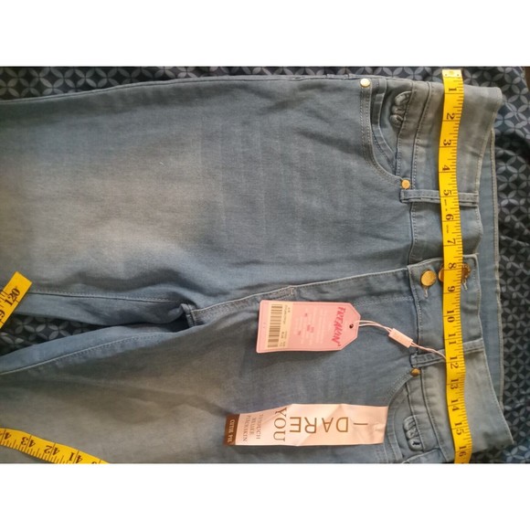 NEW CUTIE PIE JEANS SKINNY, FLARED, STRETCH, DENIM, 33" WAIST, BLUE,  SIZE 13 - Picture 2 of 6